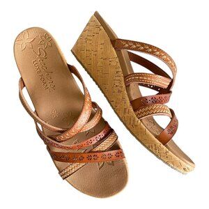Skechers Cali Beverlee Wedge Sandals Sz 10